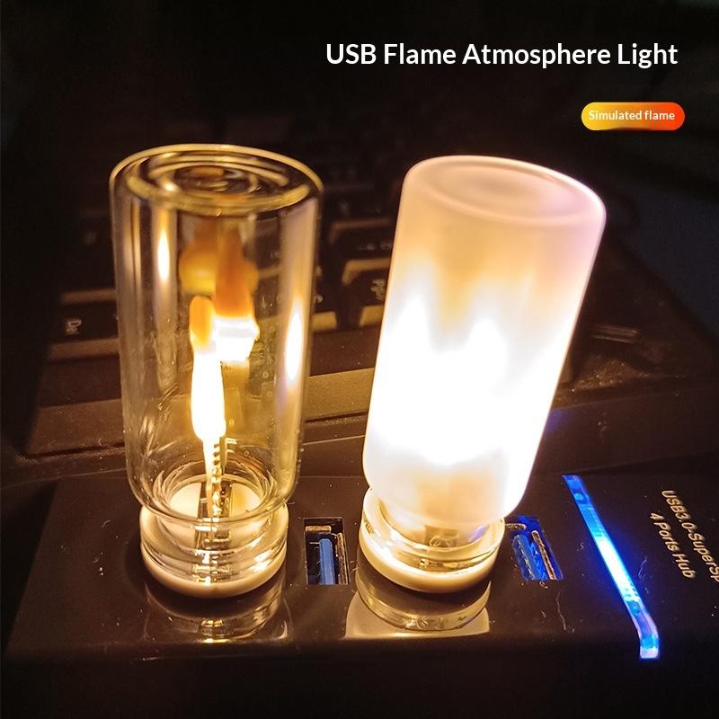 Lighting Decor For Diwali - USB Flame Flickering LED Frosted Clear