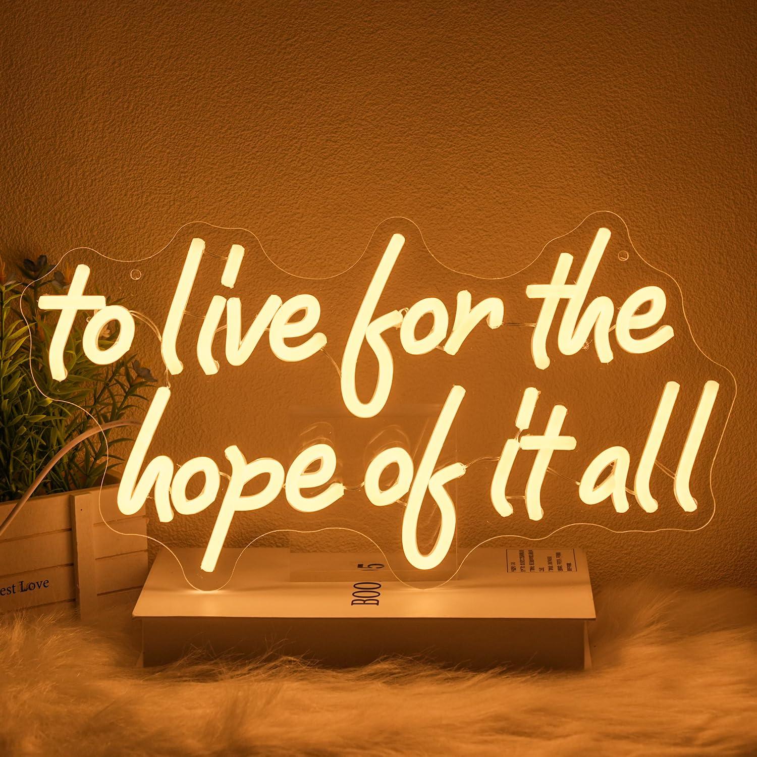 Wall Decor Lighting - To Live For The Hope Of