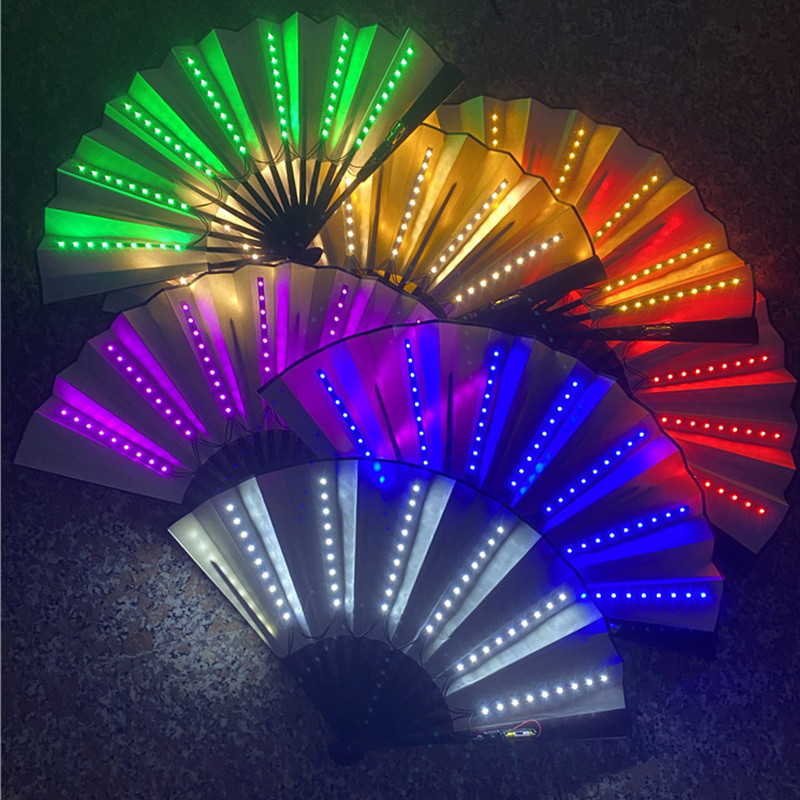 Lighting Decor For Diwali - Folding Hand Fan With Led Light