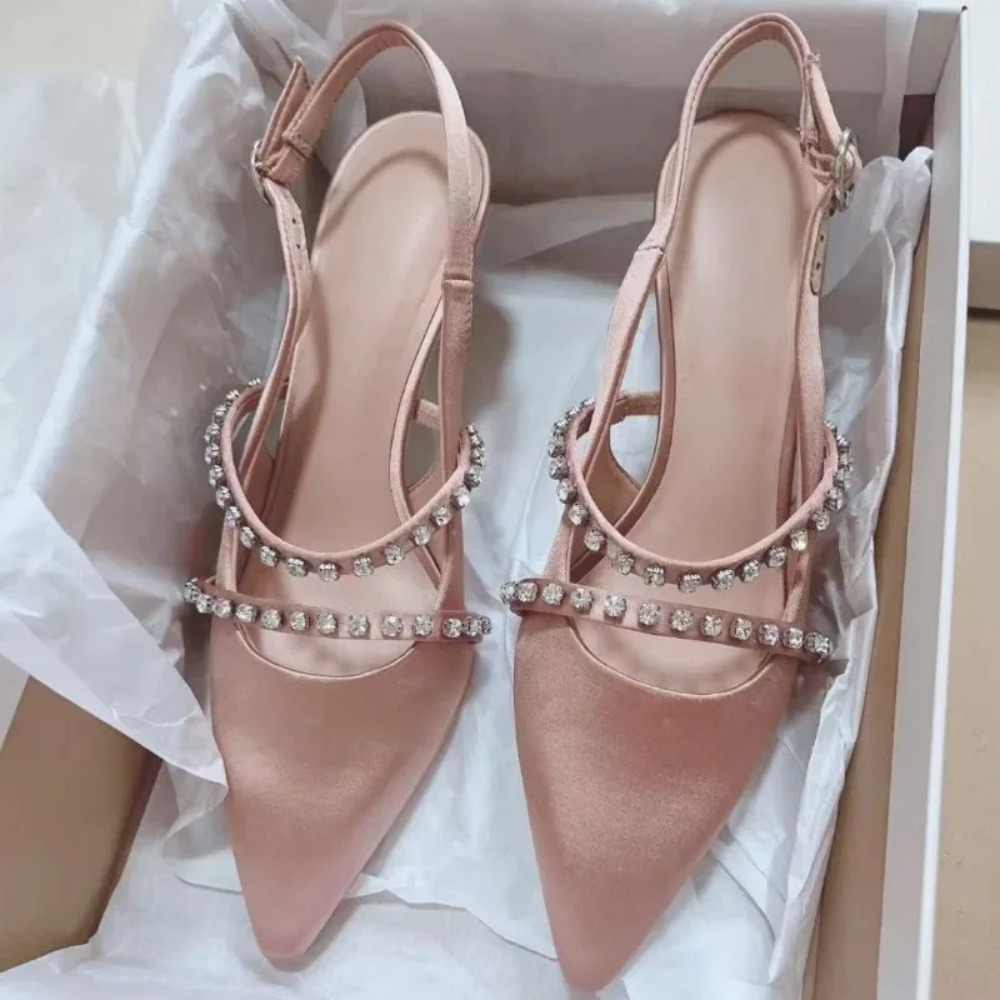 Lighting Decor Wedding - Fashion Women's Sandals Pink Satin Pointed