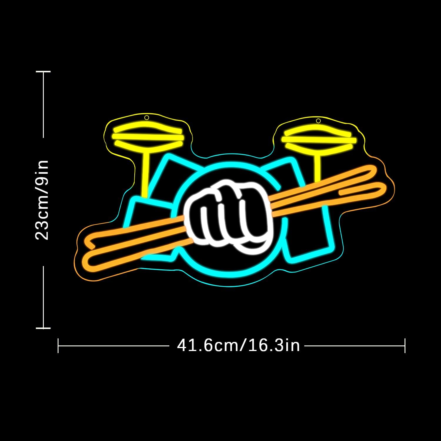 Drum Set Neon Sign USB Powered - Wall Decor Lighting review and price
