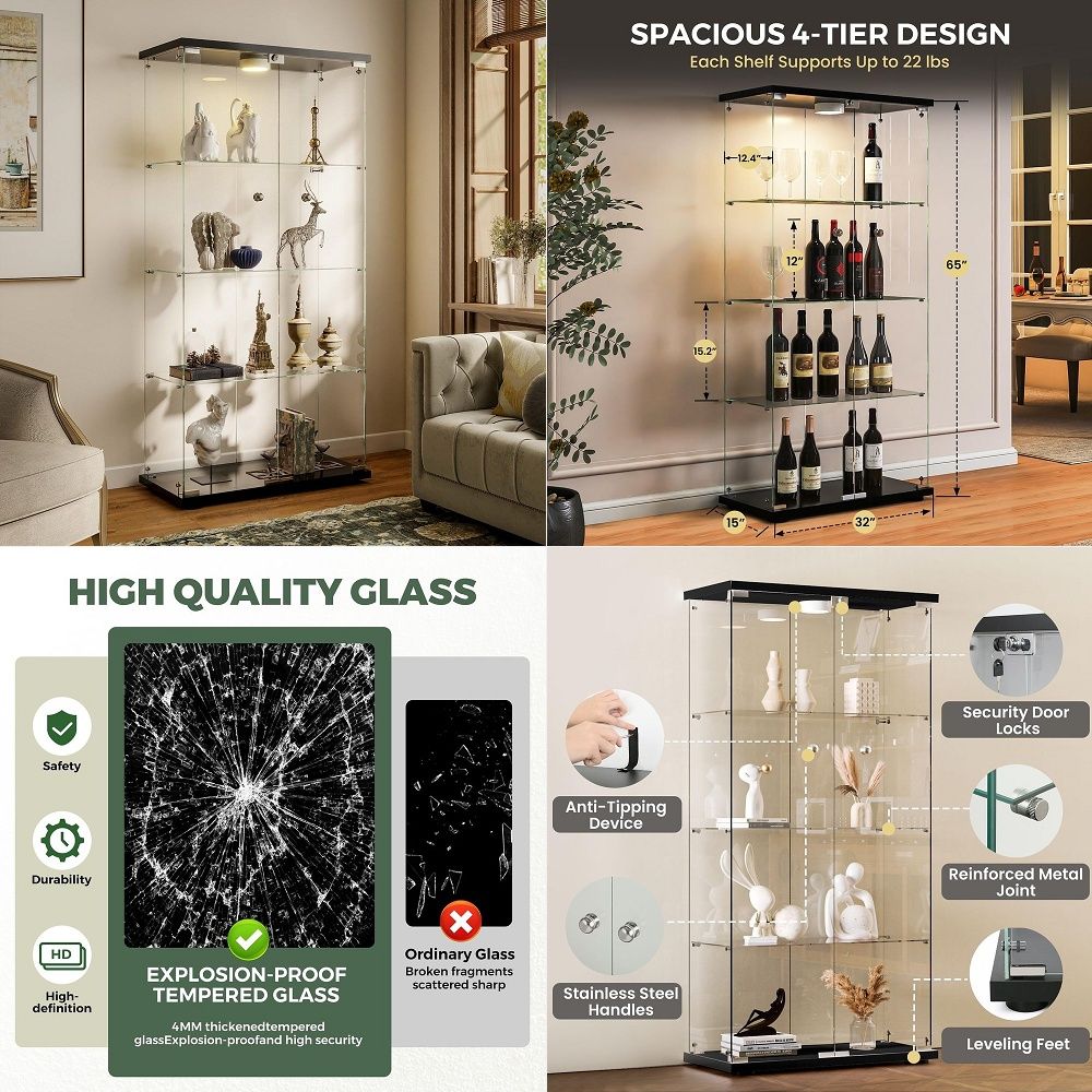 Display Cabinet with LED Light - Lighting & Home Decor Studio Photos review and price