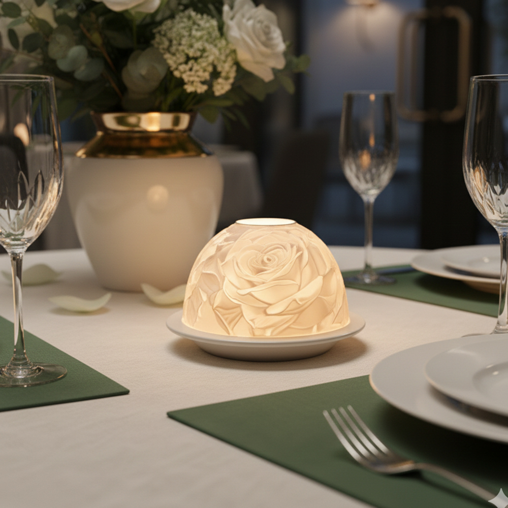 Elegant Rose Porcelain Candle  - Lighting Decor Wedding review and price