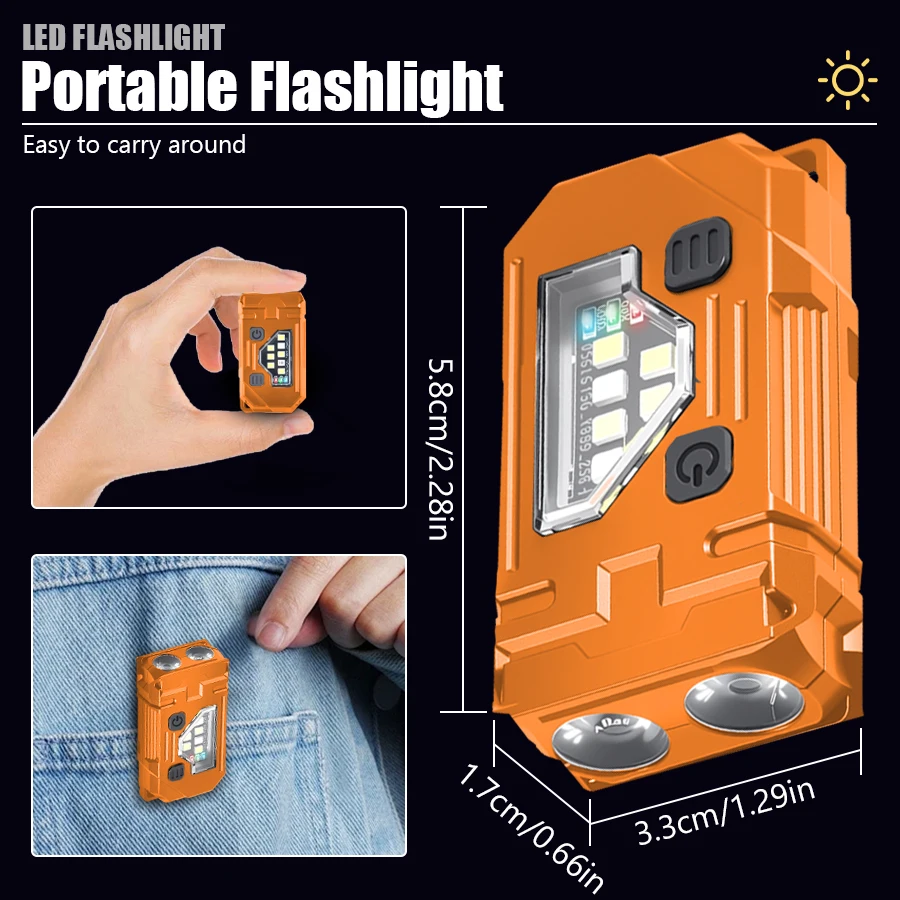 Mini Keychain EDC Flashlight R - Orange Lighting Decor review and price