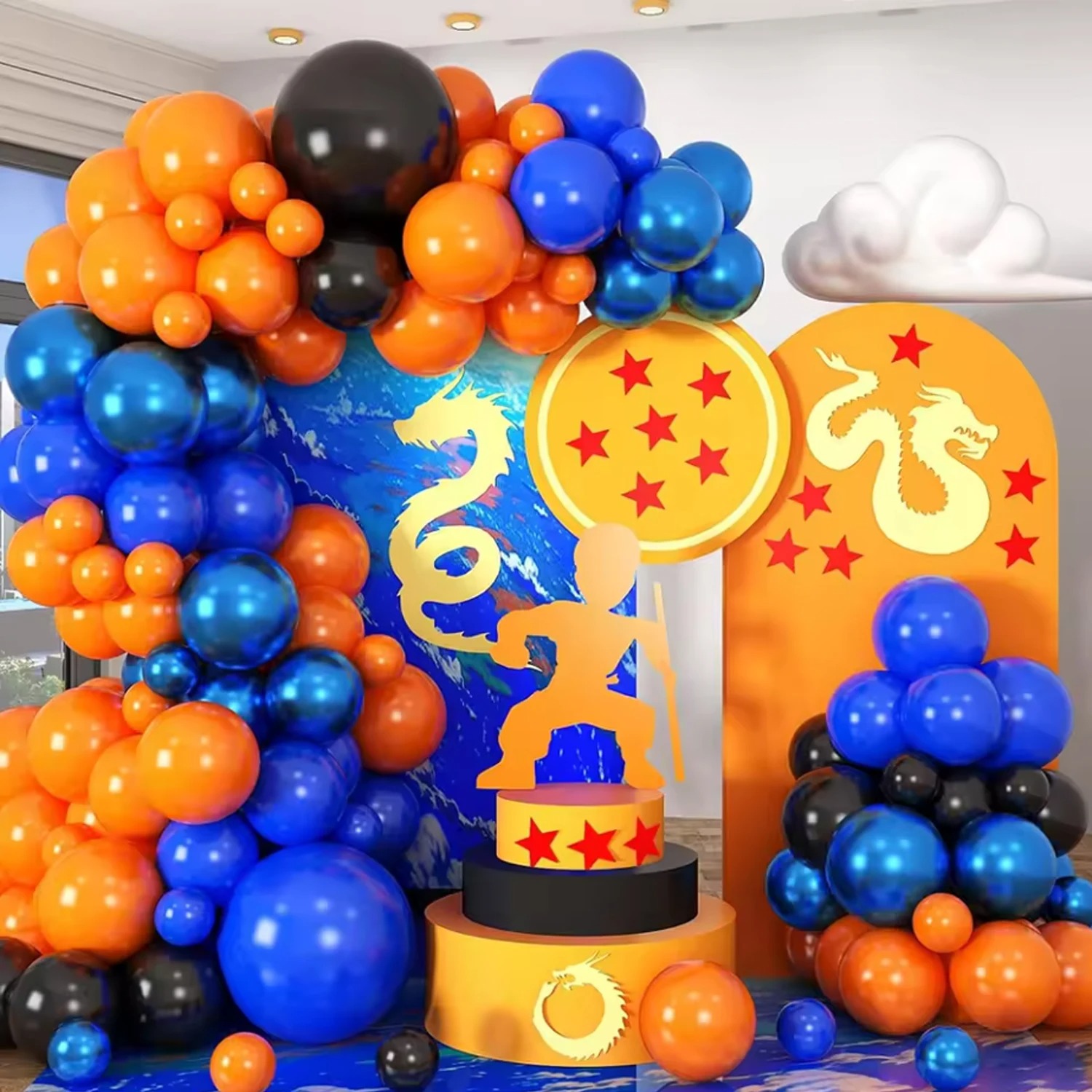 110pcs Orange Blue Latex Ballo - Orange Lighting Decor review and price