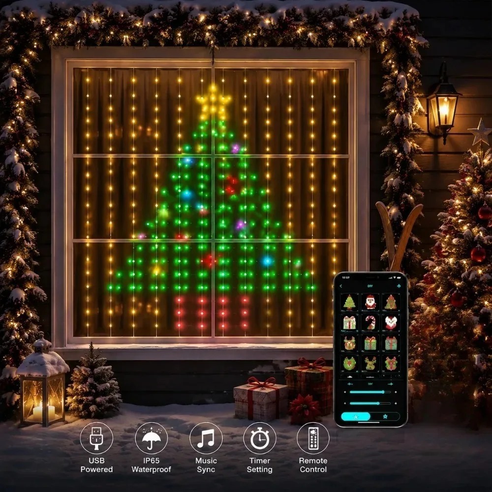 LED Pixel Curtain Lights Bluet - Lighting Decor Home review and price