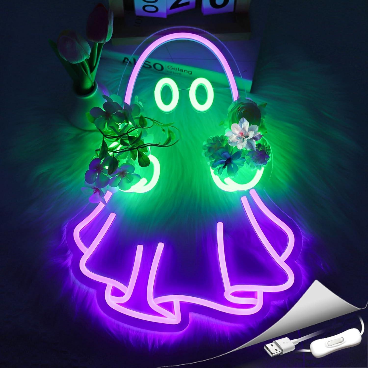 Ghost Neon Sign USB Powered LE - Wall Decor Lighting review and price