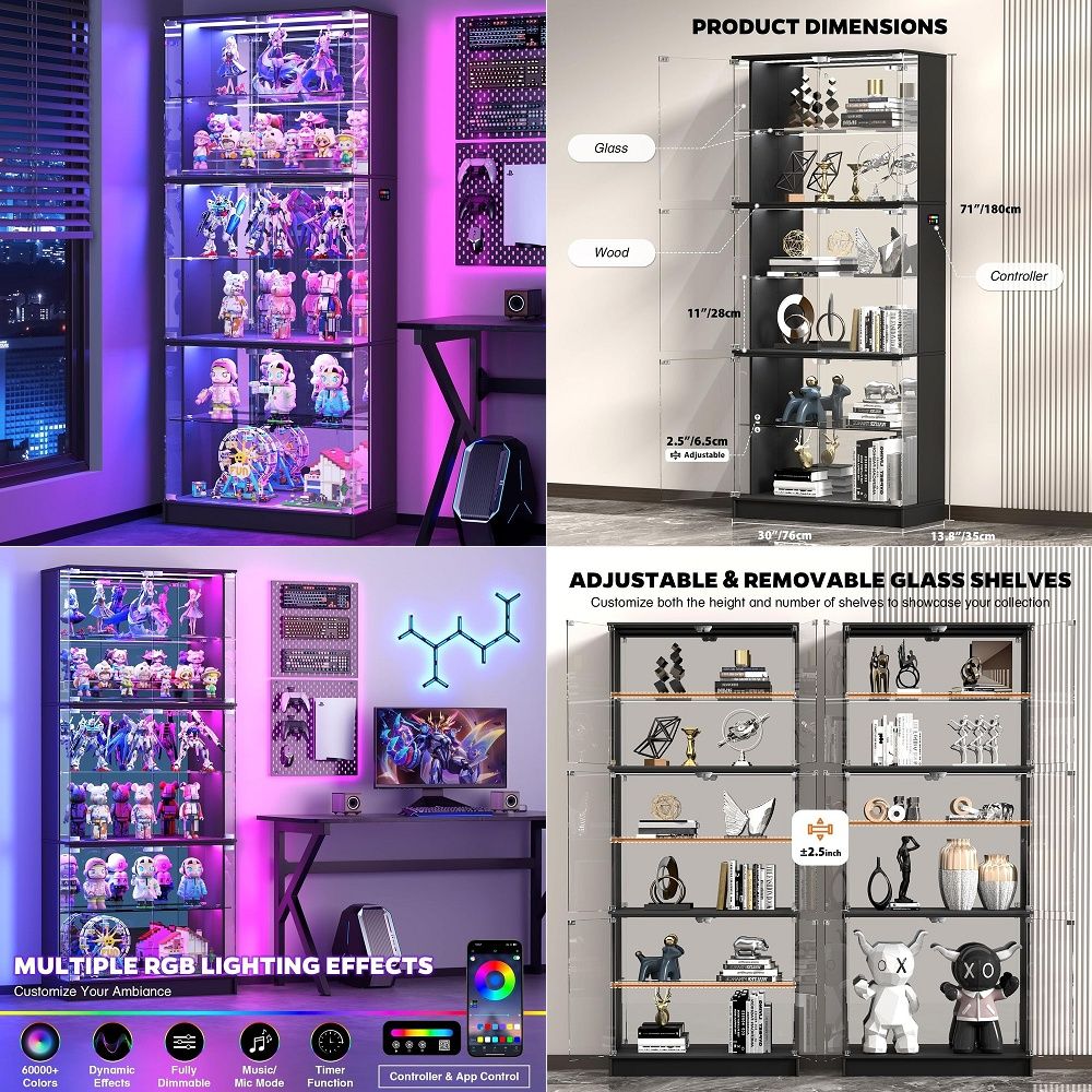 Display Cabinet with Glass Doo - Lighting & Home Decor Studio Photos review and price