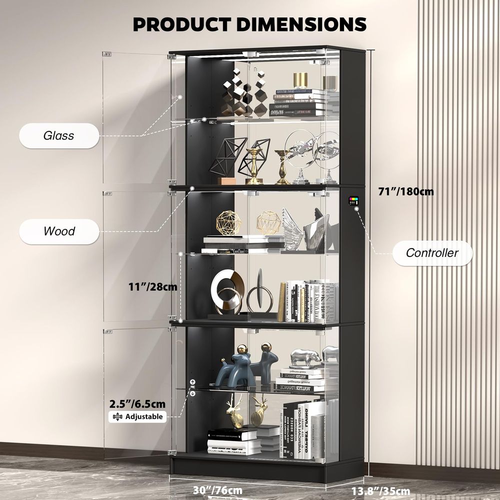 Display Cabinet with Glass Doo - Lighting & Home Decor Studio Photos review and price
