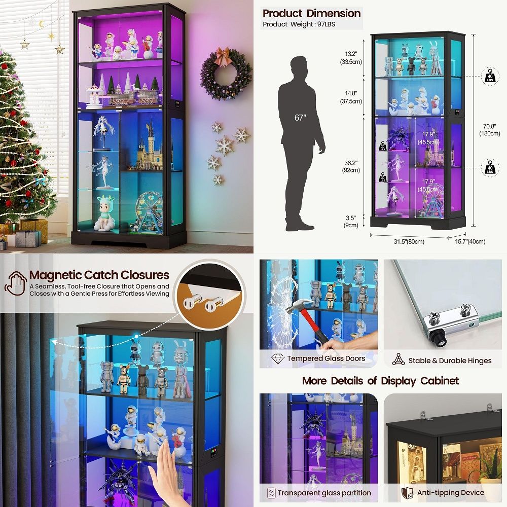 Lighted Corner Display Curio C - Lighting & Home Decor Studio Photos review and price