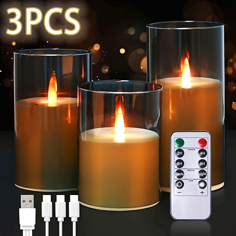 3 Pack Rechargeable Pillar Fak - Decor Lighting Pack review and price