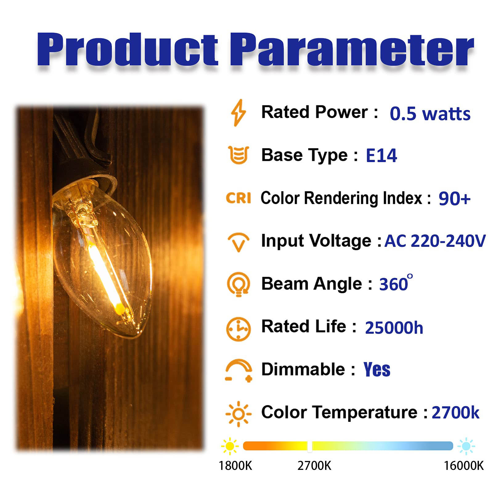 Edison Led Candle Light Bulb E - Lighting Effect Home Decor review and price