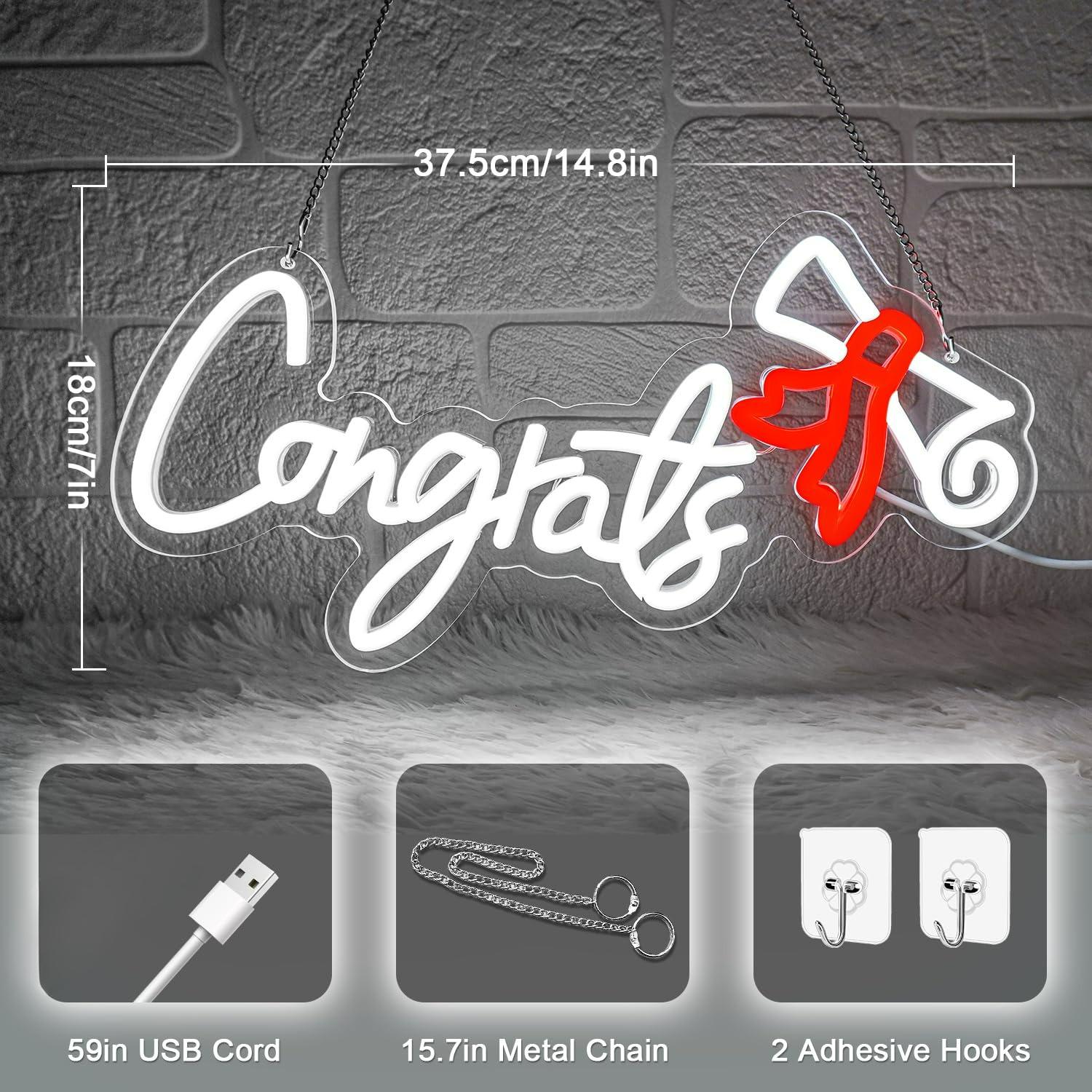 Congrats Graduation Neon Sign  - Wall Decor Lighting review and price