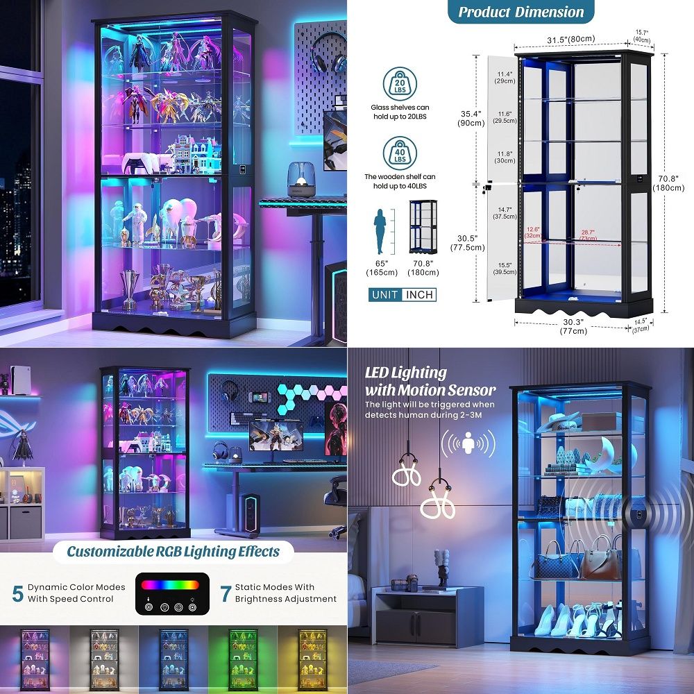 Display Cabinet with Glass Doo - Lighting & Home Decor Studio Photos review and price