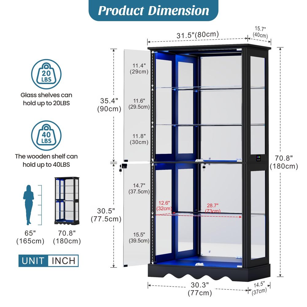 Display Cabinet with Glass Doo - Lighting & Home Decor Studio Photos review and price