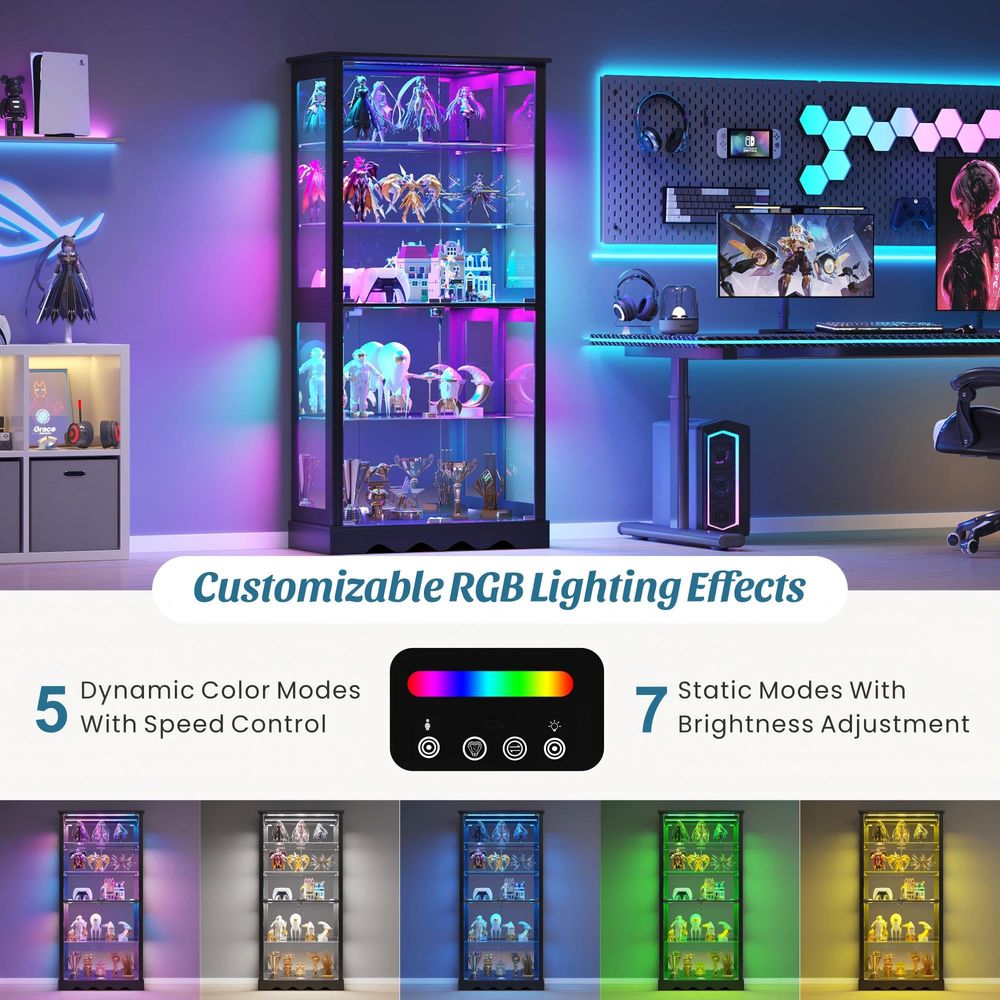 Display Cabinet with Glass Doo - Lighting & Home Decor Studio Photos review and price