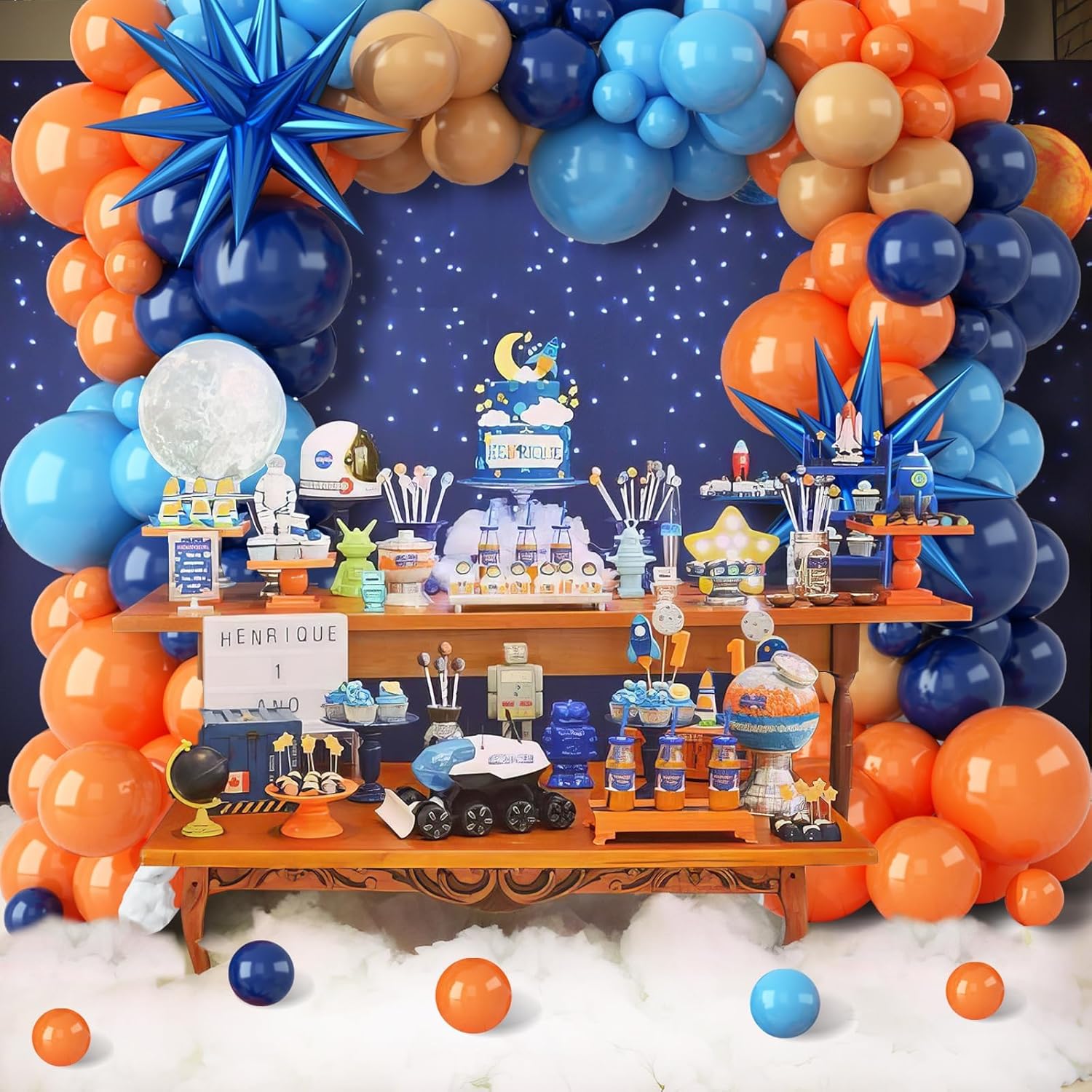 107pcs Orange and Blue Latex B - Orange Lighting Decor review and price