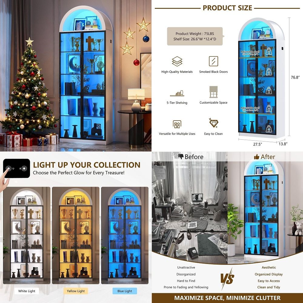 Display Cabinet with Doors and - Lighting & Home Decor Studio Photos review and price