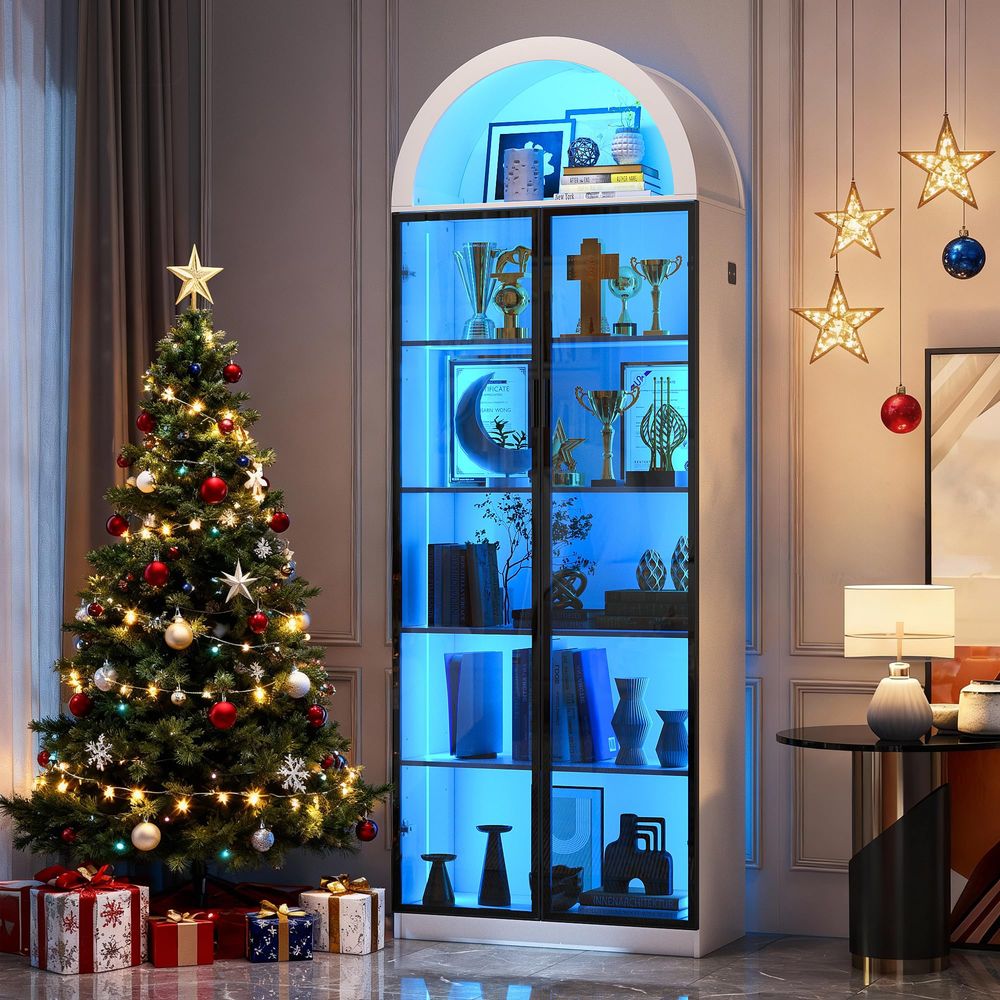 Display Cabinet with Doors and - Lighting & Home Decor Studio Photos review and price
