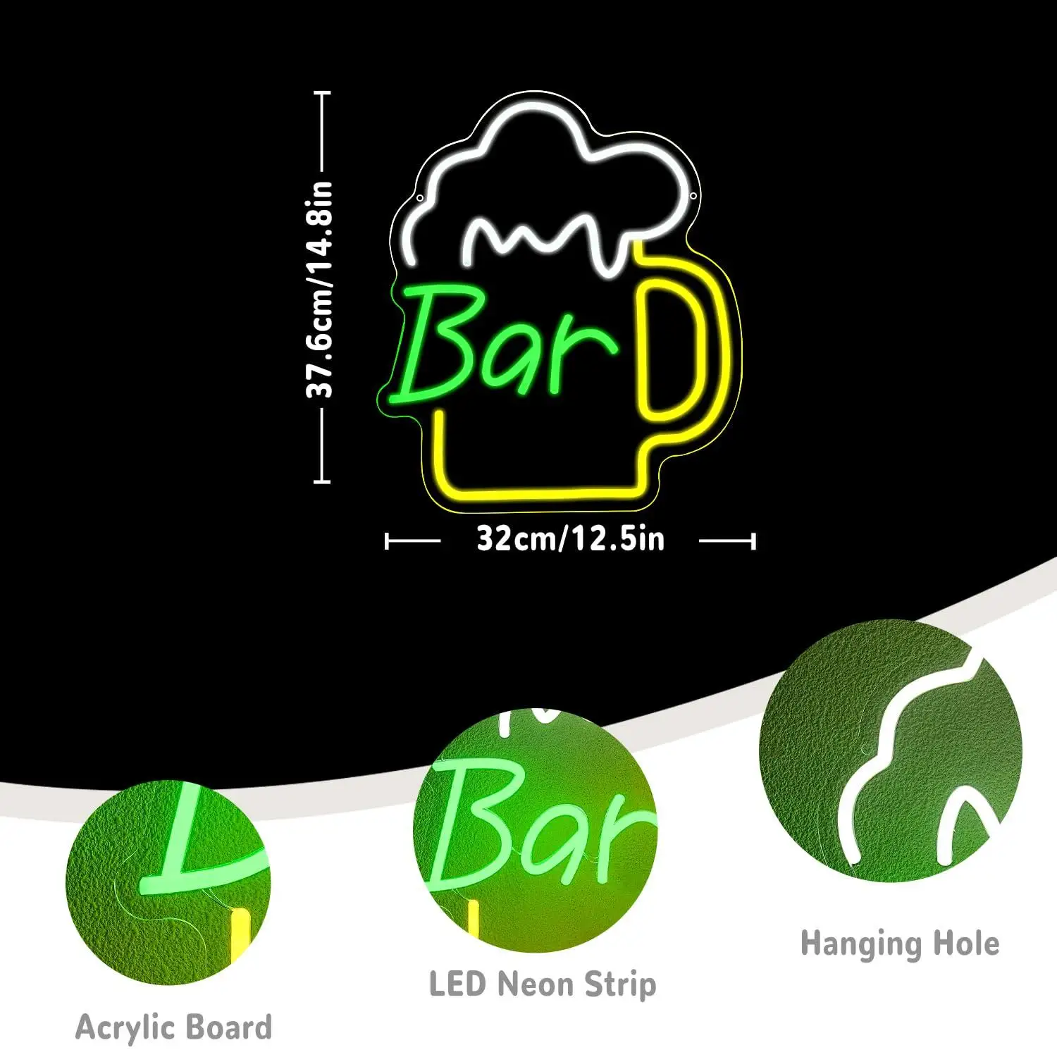 Beer Bar Neon Sign USB Dimmabl - Wall Decor Lighting review and price