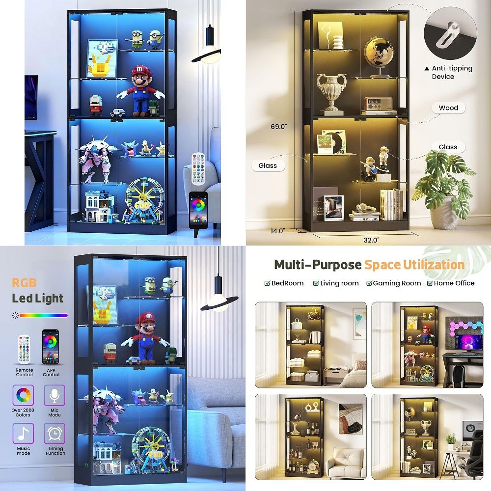 Display Cabinet with Glass Doo - Lighting & Home Decor Studio Photos review and price