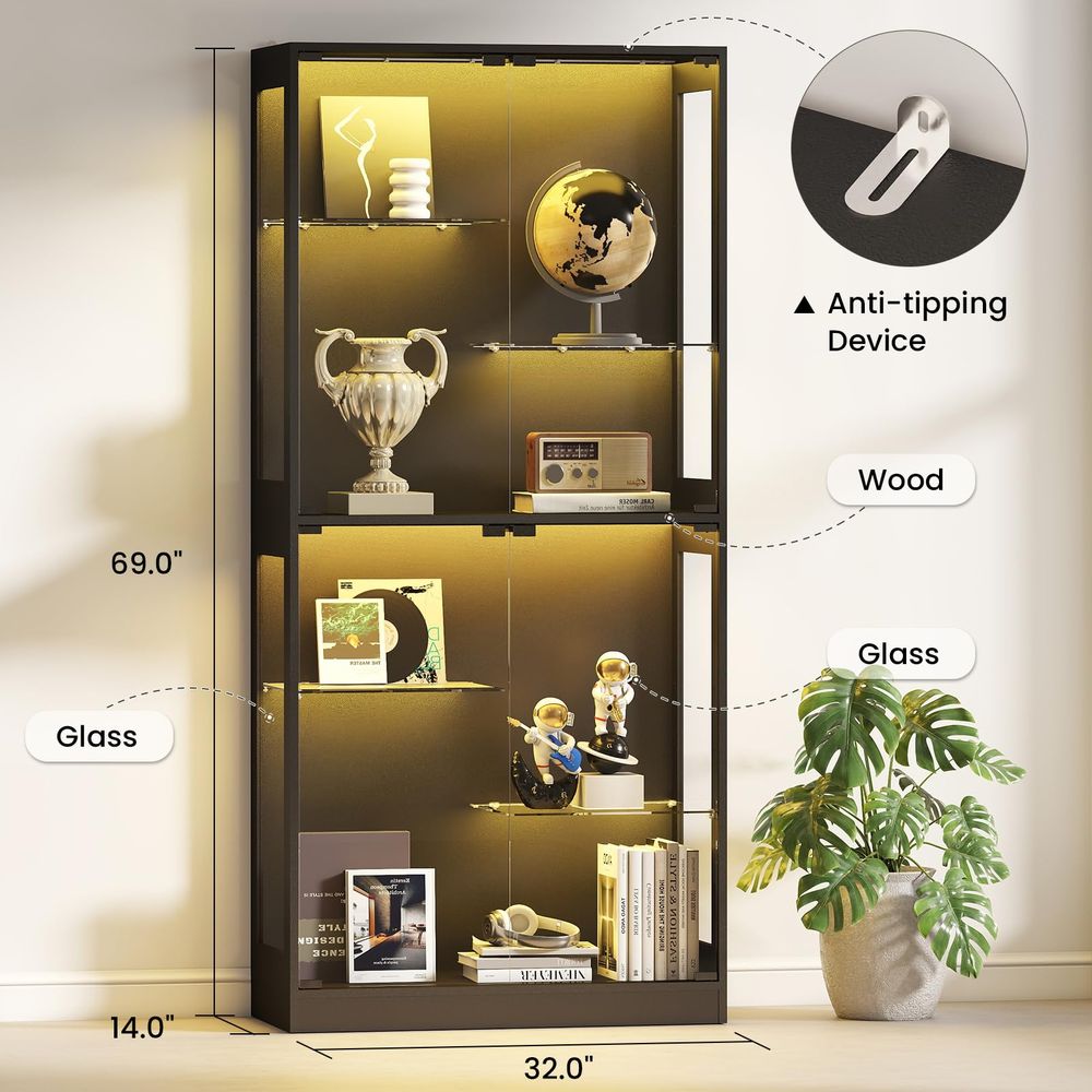 Display Cabinet with Glass Doo - Lighting & Home Decor Studio Photos review and price