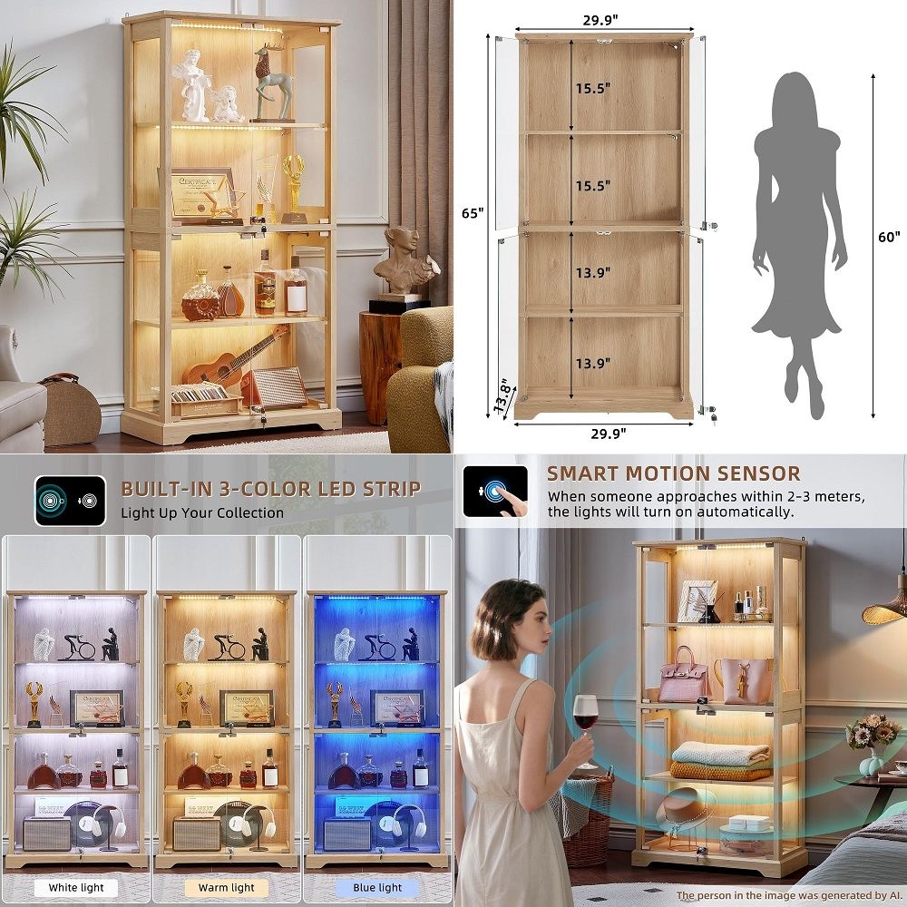 Farmhouse Glass Display Cabine - Lighting & Home Decor Studio Photos review and price