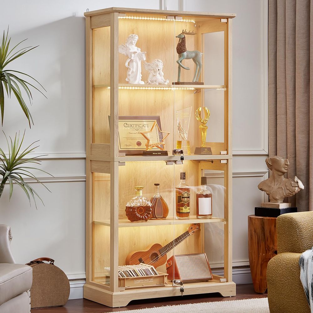 Farmhouse Glass Display Cabine - Lighting & Home Decor Studio Photos review and price