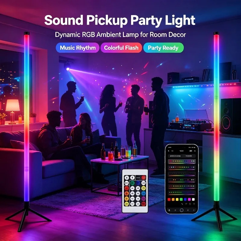 2PCS 120CM RGB Floor Lamp, Sou - Lighting Decor For Room review and price