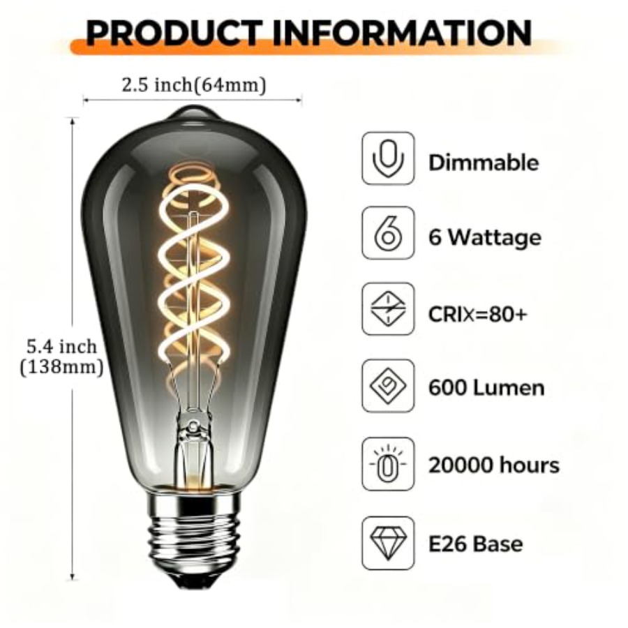 4 Pack ST64 LED Edison Bulbs 6 - Decor Lighting Pack review and price