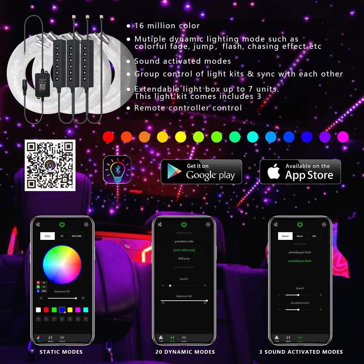 RGB Fiber Optic Star Ceiling L - Lighting Interior Decor review and price